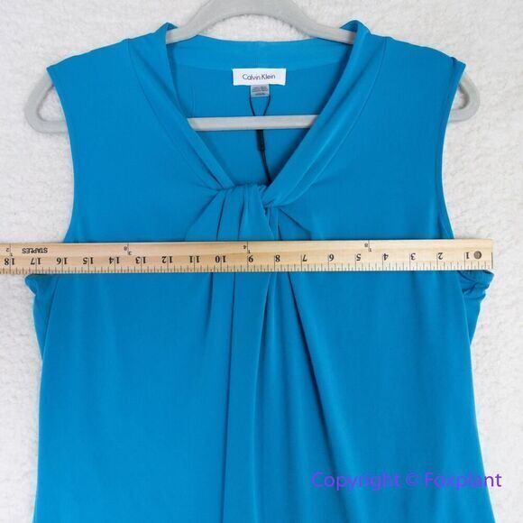New! Calvin Klein Womens Twist-Front Top in‎ blue, size M - Picture 5 of 10